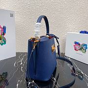 Prada Saffiano Top Handle Bag Blue 1BN012 - 4