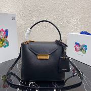 Prada Saffiano Top Handle Bag Black 1BN012 - 1