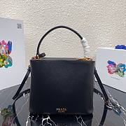 Prada Saffiano Top Handle Bag Black 1BN012 - 4