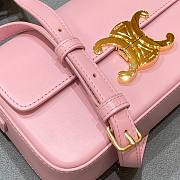 Celine Triomphe Shoulder Bag Shiny Calfskin Pink - 6