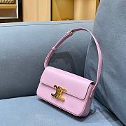 Celine Triomphe Shoulder Bag Shiny Calfskin Pink - 5