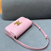 Celine Triomphe Shoulder Bag Shiny Calfskin Pink - 4