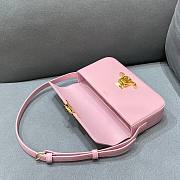 Celine Triomphe Shoulder Bag Shiny Calfskin Pink - 3