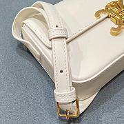 Celine Triomphe Shoulder Bag Shiny Calfskin White - 6