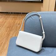 Celine Triomphe Shoulder Bag Shiny Calfskin White - 5