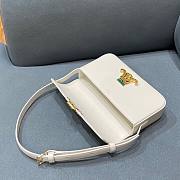 Celine Triomphe Shoulder Bag Shiny Calfskin White - 3