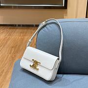 Celine Triomphe Shoulder Bag Shiny Calfskin White - 4