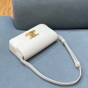 Celine Triomphe Shoulder Bag Shiny Calfskin White - 2