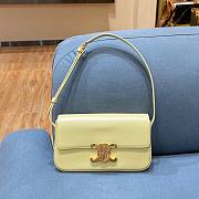 Celine Triomphe Shoulder Bag Shiny Calfskin Yellow - 1