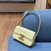 Celine Triomphe Shoulder Bag Shiny Calfskin Yellow - 5