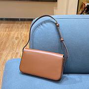 Celine Triomphe Shoulder Bag Shiny Calfskin Brown - 2