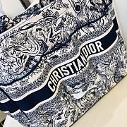 DIOR Book Tote Gray Oblique Embroidery 41cm - 2