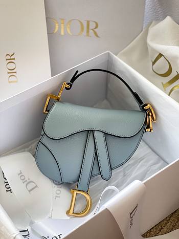 Dior Micro Saddle Mini Grained Leather in Blue