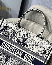 DIOR Book Tote Black Jungle Embroidery 41cm - 4