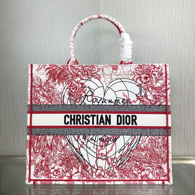 Dior D-Royaume d'Amour Embroidery Small Book Tote - 1