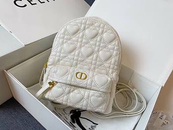 Dior Mini Dioramour White Lambskin Backpack