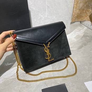YSL Cassandra Monogram Bag in Box leather and Suede black
