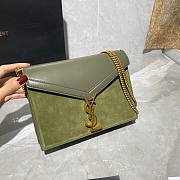 YSL Cassandra Monogram Bag in Box leather and Suede green - 1