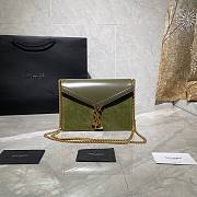 YSL Cassandra Monogram Bag in Box leather and Suede green - 5