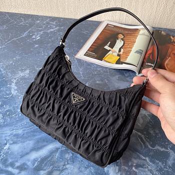 Prada Nylon And Saffiano Leather Mini Bag Black 1NE204