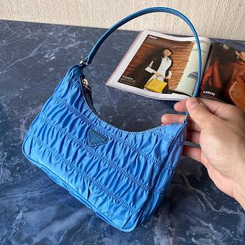 Prada Nylon And Saffiano Leather Mini Bag Blue 1NE204