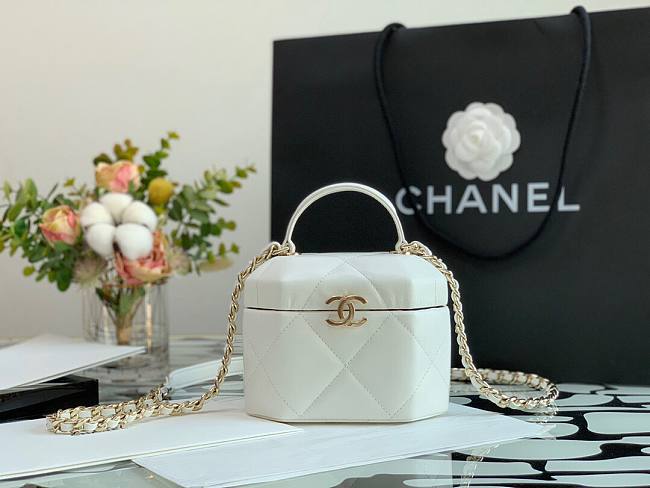 Chanel Lambskin Small Vanity Case AS2630 White - 1