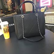 Chanel Quilted Calfskin Shopping Tote Bag Black - 5