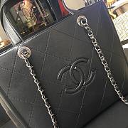 Chanel Quilted Calfskin Shopping Tote Bag Black - 3