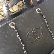 Chanel Quilted Calfskin Large Shopping Tote Bag Black - 2