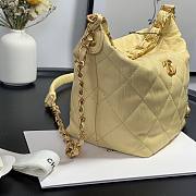 Chanel Crumpled Lambskin Mini Hobo Bag Yellow - 4