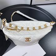 Chanel Crumpled Lambskin Mini Hobo Bag White - 4