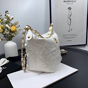 Chanel Crumpled Lambskin Mini Hobo Bag White - 3