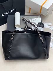 Chanel Soft Calfskin Shopping Bag Top Handle Black - 3