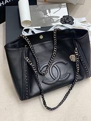 Chanel Soft Calfskin Shopping Bag Top Handle Black - 2