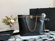 Chanel Calfskin Chain Shopping Bag AS2374 Black - 3