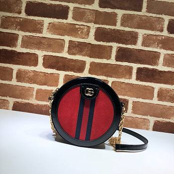 Ophidia mini GG round shoulder bag Red velvet