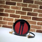 Ophidia mini GG round shoulder bag Red velvet - 5