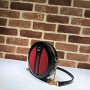 Ophidia mini GG round shoulder bag Red velvet - 4