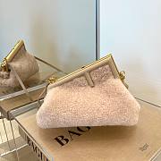 FENDI First Small Sheepskin beige leather bag 8BP129 - 3