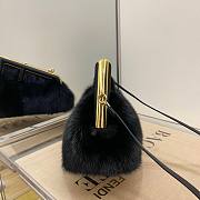 FENDI First Small mink black leather bag | 8BP129 - 4