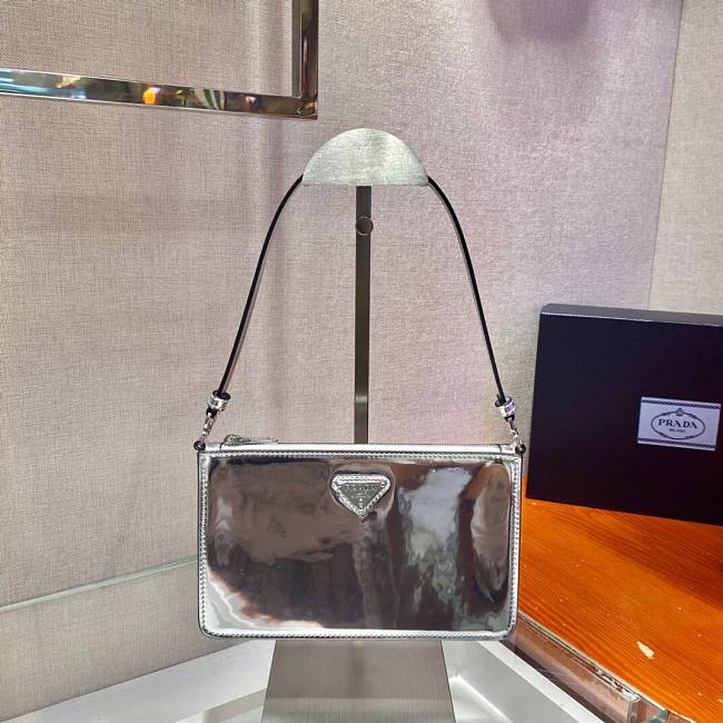 Prada Saffiano leather mini bag in silver - 1