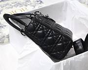 DIOR My ABCDIOR Lady Gray Lambskin Bag with Black Hardware  - 5