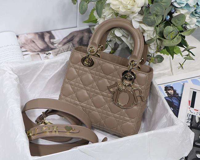 DIOR My ABCDIOR Lady Light Brown Lambskin Bag M0538 - 1