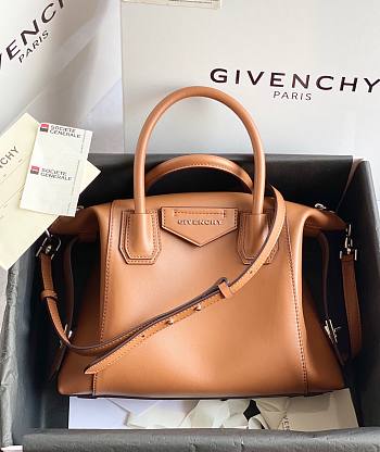 Givency Small Antigona Soft Bag In Brown Leather