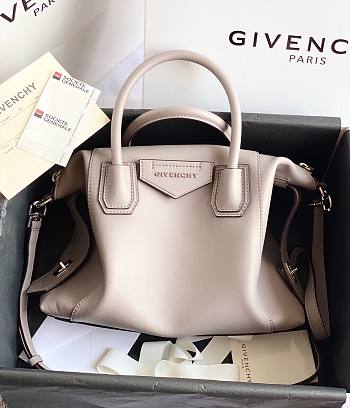 Givency Small Antigona Soft Bag In Gray Leather