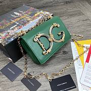 D&G Nappa leather DG Girls shoulder bag in green - 4