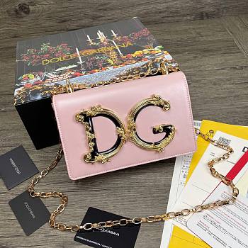 D&G Nappa leather DG Girls shoulder bag in pink