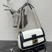 Fendi Baguette chain white leather bag 27cm 8BR783 - 3