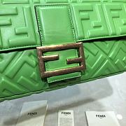 Fendi Baguete green leather bag 32cm  - 2