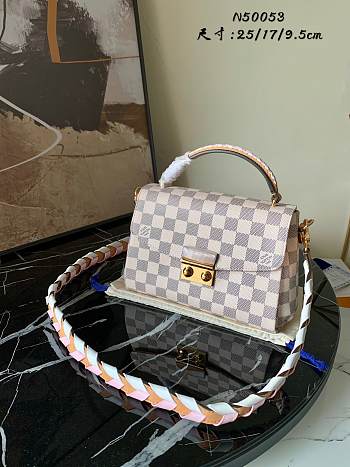 Louis Vuitton Croisette Damier Azur in Rose Handbags N50053